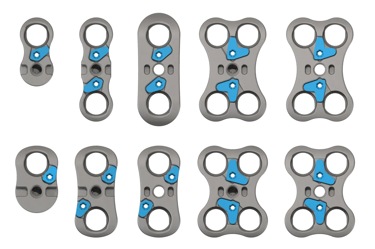 Lumbar Spine Plating Solution, full lineup of plate size configurations